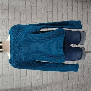 Loft Blue Drop Shoulder Sweater, Sz M
